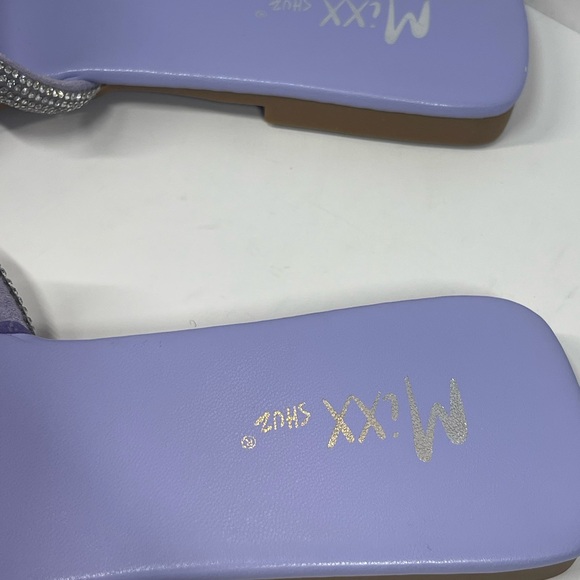 Strappy Rhinestone Lavender Purple Square Toe Women’s Sandals Size 9 New - Picture 9 of 13